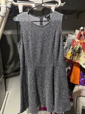 Sleeveless Knit A-Line Dress in Navy
